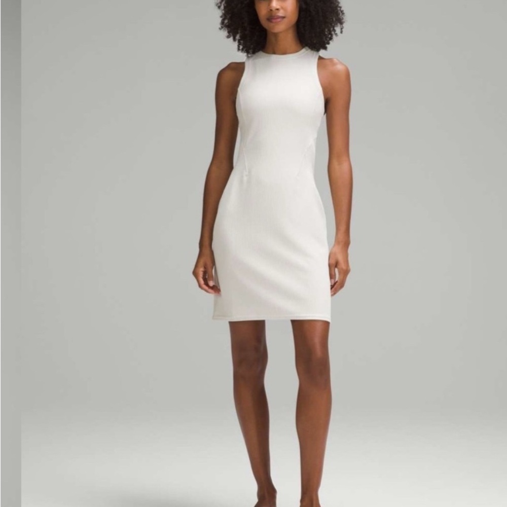 Lululemon Softstreme Ribbed Tank Dress Light Vapor Size 10